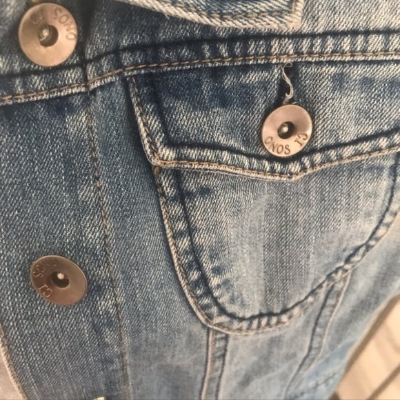 💋4/20 Denim and lace jean vest 1990’s style - Picture 3 of 7